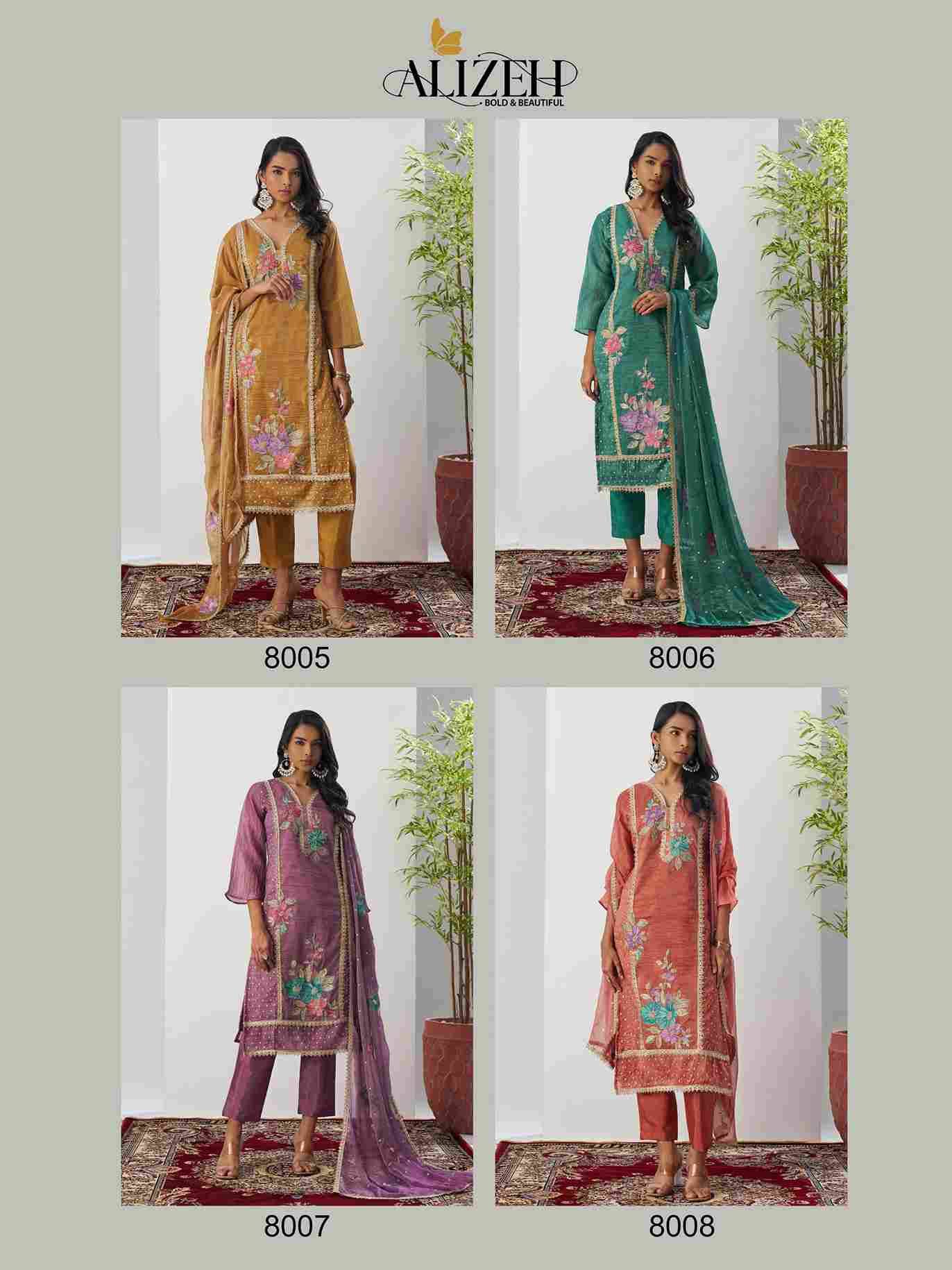 Ehsaas By Alizeh 8005 To 8008 Series Beautiful Festive Suits Colorful Stylish Fancy Casual Wear & Ethnic Wear Crush Dresses At Wholesale Price