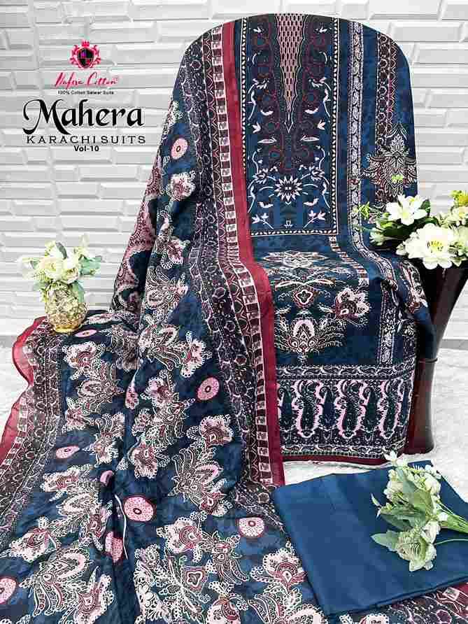 Mahera Vol-10 By Nafisa Cotton 10001 To 10006 Series Beautiful Festive Suits Stylish Fancy Colorful Casual Wear & Ethnic Wear Soft Cotton Print Dresses At Wholesale Price