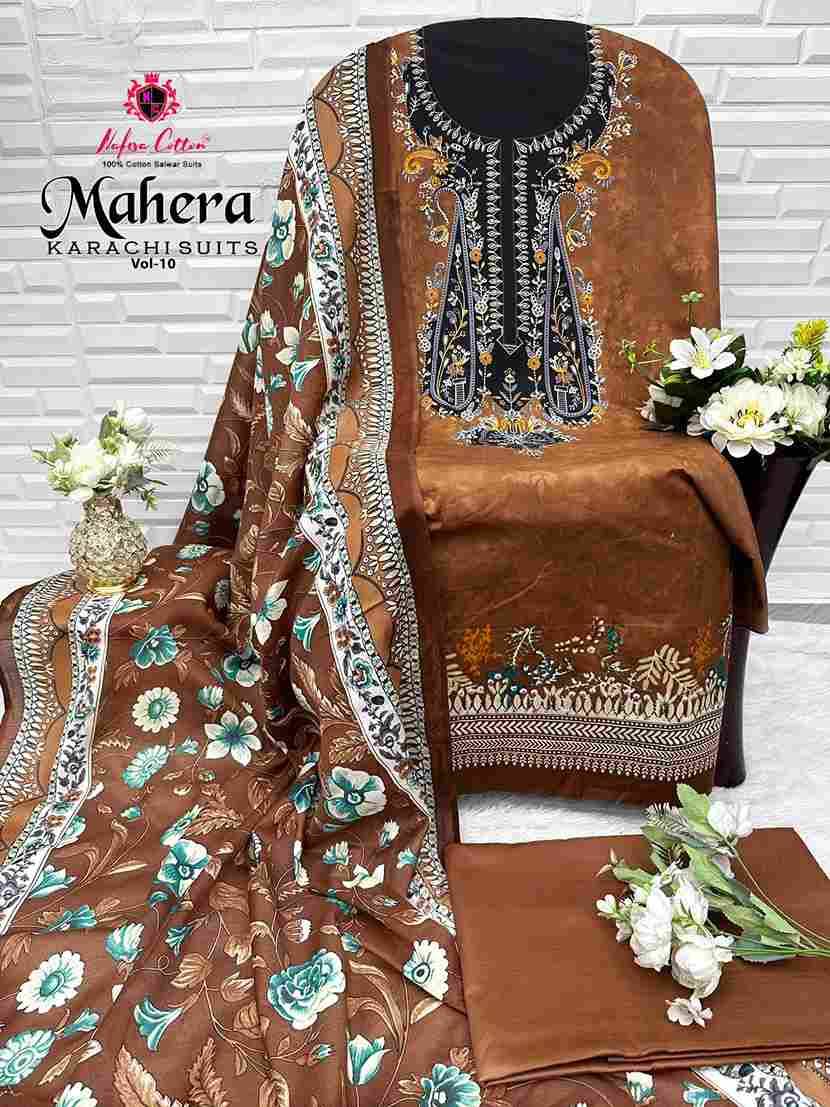 Mahera Vol-10 By Nafisa Cotton 10001 To 10006 Series Beautiful Festive Suits Stylish Fancy Colorful Casual Wear & Ethnic Wear Soft Cotton Print Dresses At Wholesale Price
