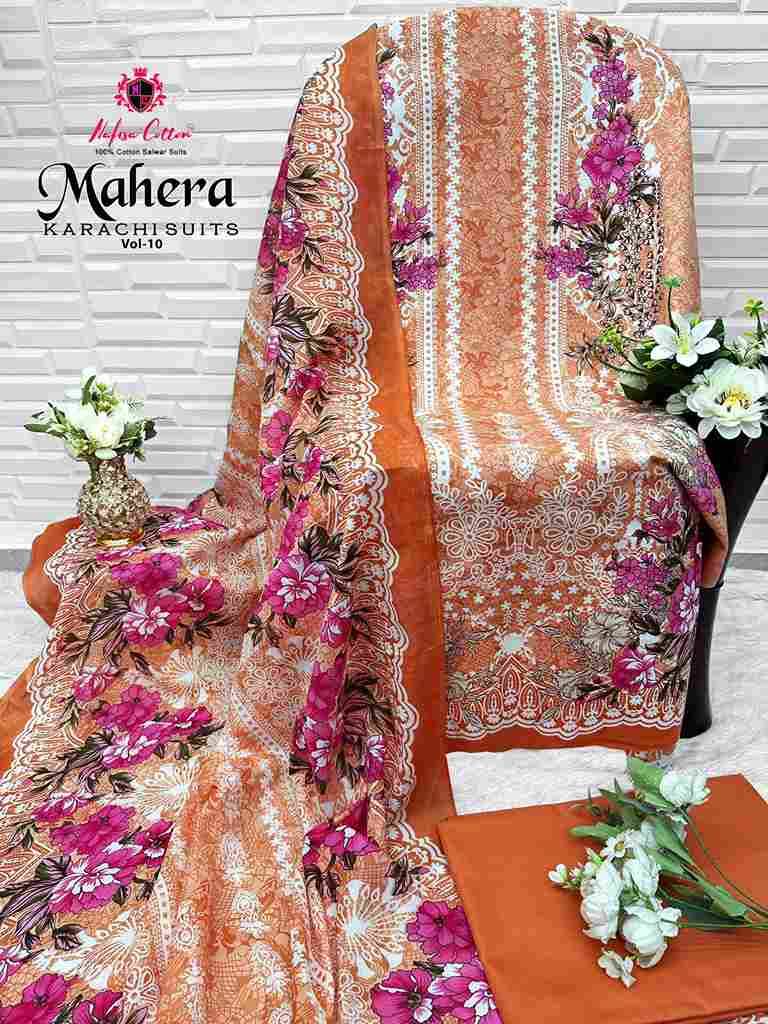 Mahera Vol-10 By Nafisa Cotton 10001 To 10006 Series Beautiful Festive Suits Stylish Fancy Colorful Casual Wear & Ethnic Wear Soft Cotton Print Dresses At Wholesale Price