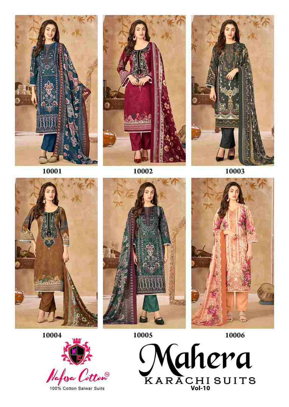 Mahera Vol-10 By Nafisa Cotton 10001 To 10006 Series Beautiful Festive Suits Stylish Fancy Colorful Casual Wear & Ethnic Wear Soft Cotton Print Dresses At Wholesale Price