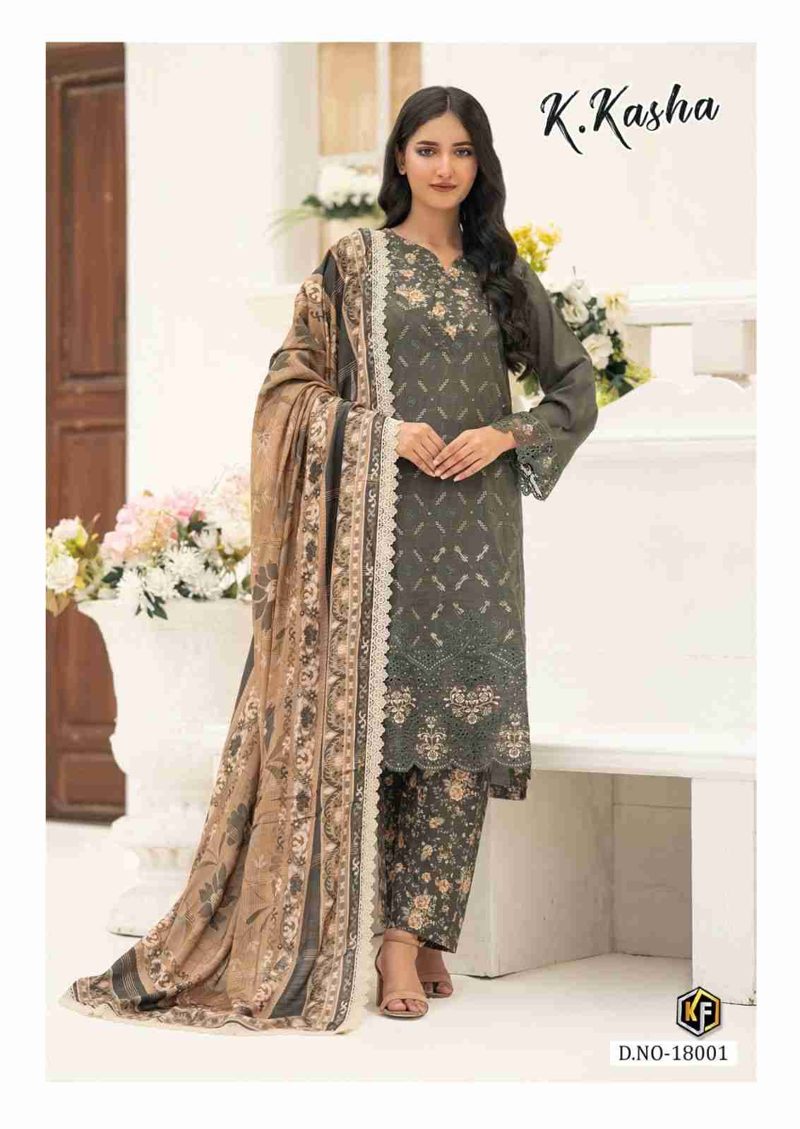 K.Kasha Vol-18 By Keval Fab 18001 To 18006 Series Beautiful Festive Suits Stylish Fancy Colorful Casual Wear & Ethnic Wear Heavy Pure Cotton Print Dresses At Wholesale Price
