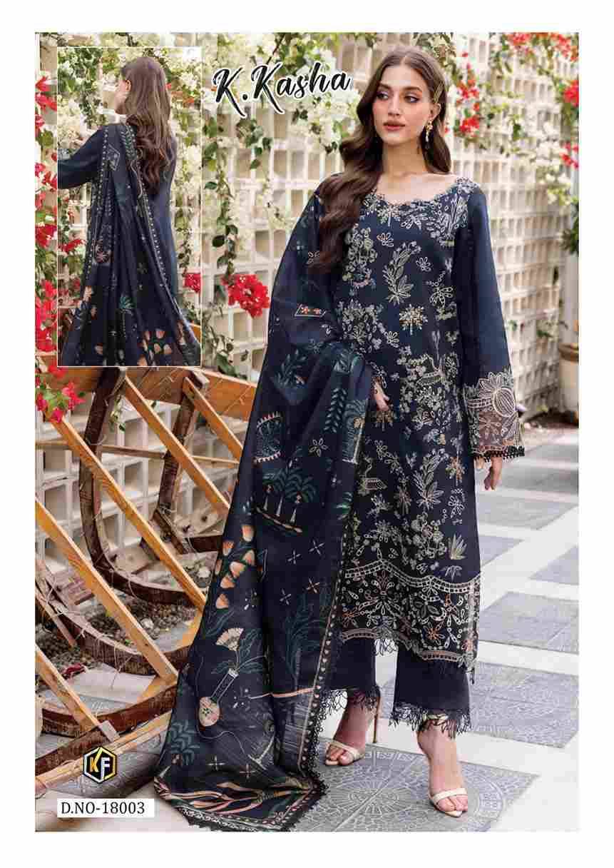 K.Kasha Vol-18 By Keval Fab 18001 To 18006 Series Beautiful Festive Suits Stylish Fancy Colorful Casual Wear & Ethnic Wear Heavy Pure Cotton Print Dresses At Wholesale Price