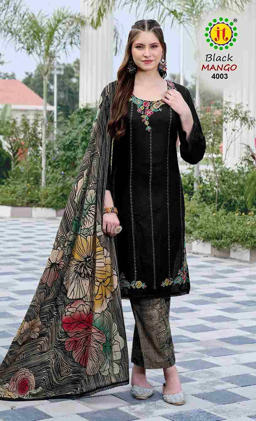 Black Mango Vol-4 By JT 4001 To 4005 Series Beautiful Festive Suits Colorful Stylish Fancy Casual Wear & Ethnic Wear Rayon Dresses At Wholesale Price