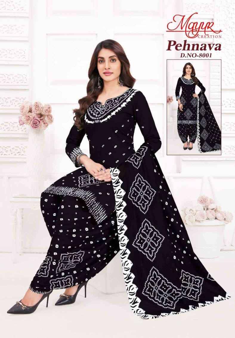 Pehnava Vol-8 By Mayur Creation 8001 To 8010 Series Beautiful Festive Suits Stylish Fancy Colorful Casual Wear & Ethnic Wear Heavy Cotton Print Dresses At Wholesale Price
