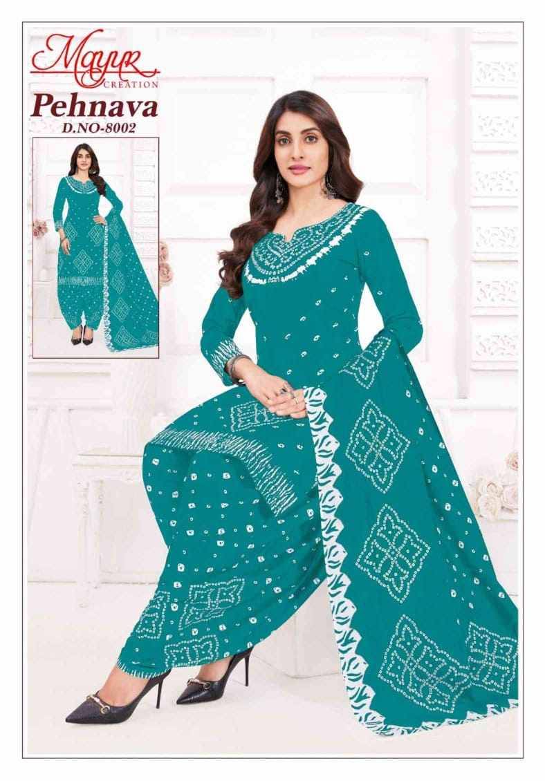 Pehnava Vol-8 By Mayur Creation 8001 To 8010 Series Beautiful Festive Suits Stylish Fancy Colorful Casual Wear & Ethnic Wear Heavy Cotton Print Dresses At Wholesale Price