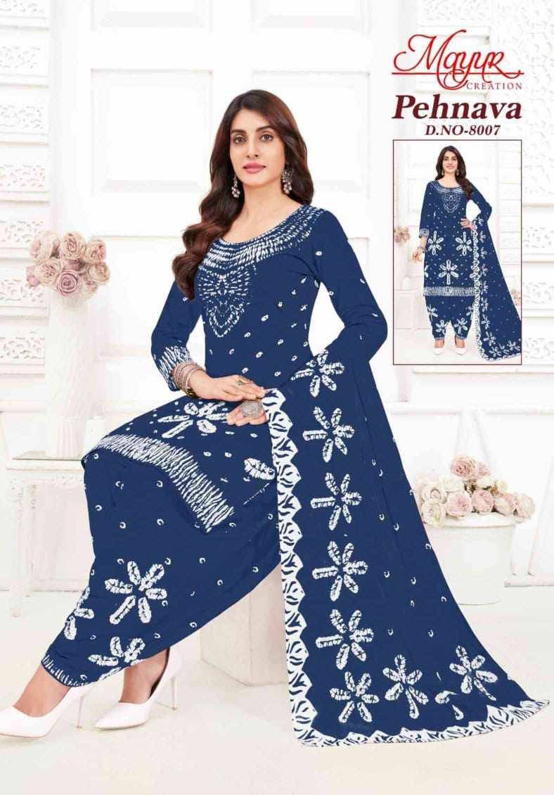 Pehnava Vol-8 By Mayur Creation 8001 To 8010 Series Beautiful Festive Suits Stylish Fancy Colorful Casual Wear & Ethnic Wear Heavy Cotton Print Dresses At Wholesale Price