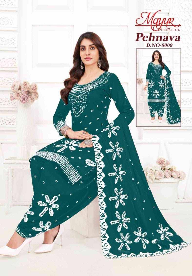 Pehnava Vol-8 By Mayur Creation 8001 To 8010 Series Beautiful Festive Suits Stylish Fancy Colorful Casual Wear & Ethnic Wear Heavy Cotton Print Dresses At Wholesale Price
