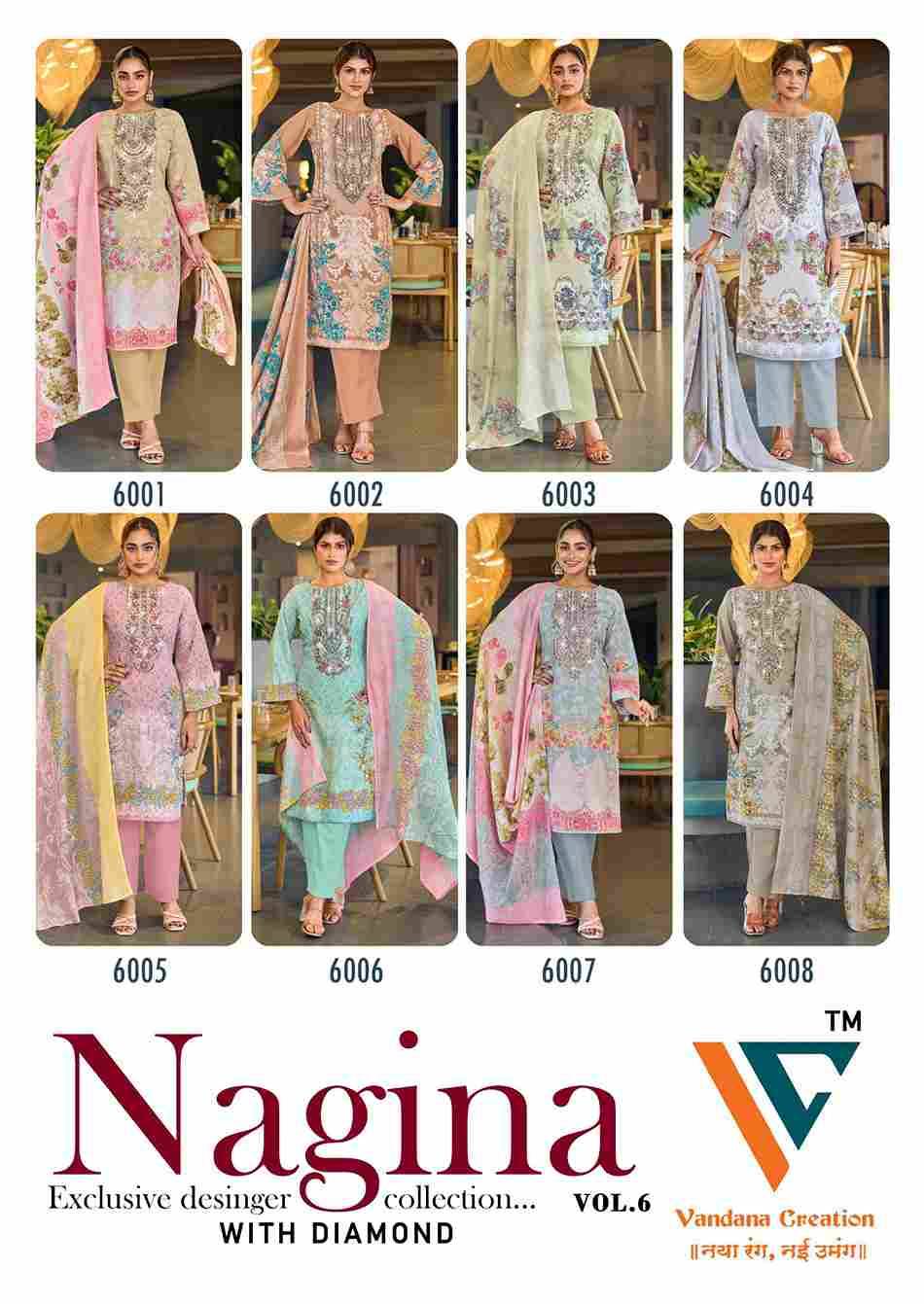 Nagina Vol-6 By Vandana Creation 6001 To 6008 Series Beautiful Festive Suits Stylish Fancy Colorful Casual Wear & Ethnic Wear Cotton Print Dresses At Wholesale Price