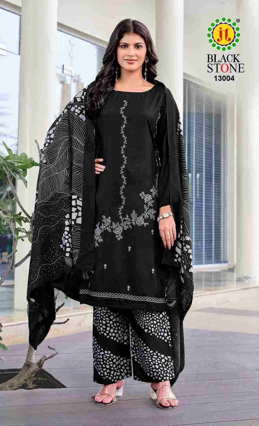 Black Stone Vol-13 By JT 13001 To 13005 Series Beautiful Festive Suits Colorful Stylish Fancy Casual Wear & Ethnic Wear Rayon Dresses At Wholesale Price