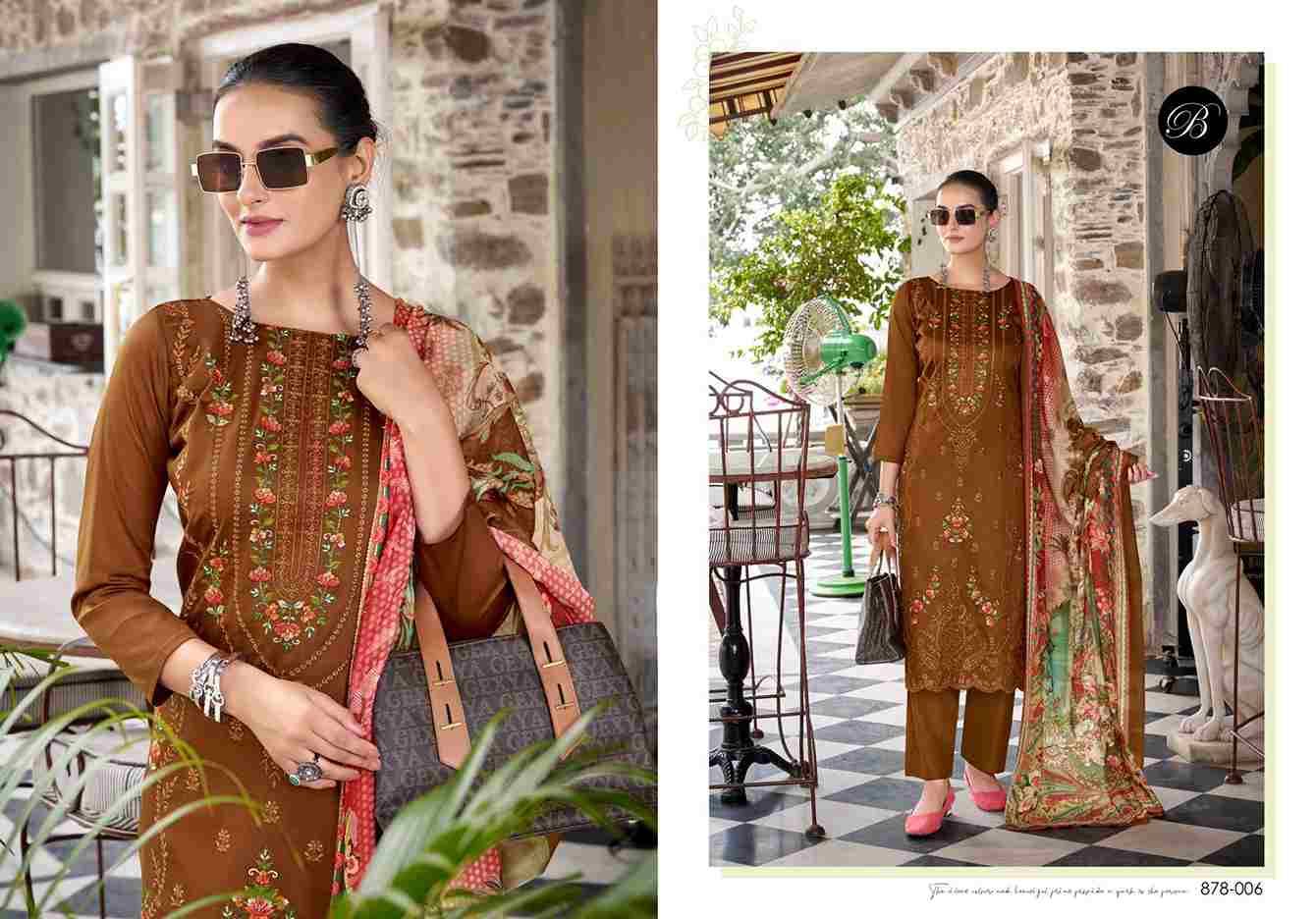Zarqash Vol-8 By Belliza 878-001 To 878-006 Series Beautiful Festive Suits Stylish Fancy Colorful Casual Wear & Ethnic Wear Pure Jam Cotton Dresses At Wholesale Price
