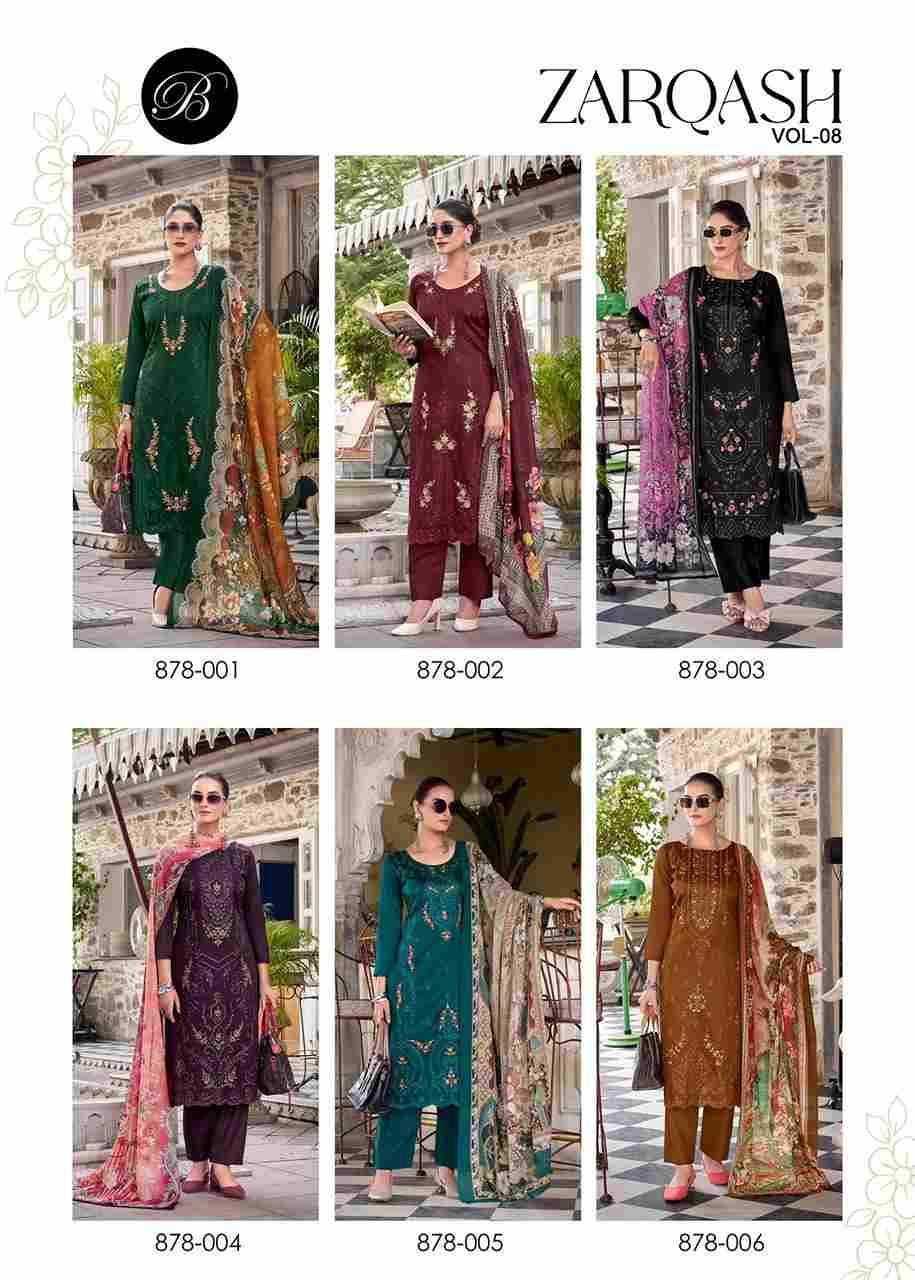Zarqash Vol-8 By Belliza 878-001 To 878-006 Series Beautiful Festive Suits Stylish Fancy Colorful Casual Wear & Ethnic Wear Pure Jam Cotton Dresses At Wholesale Price