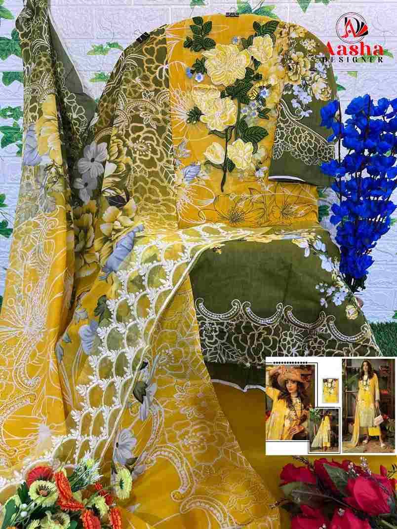 Aasha Hit Design 1013 By Aasha Designer Wholesale Designer Pakistani Suits Collection Beautiful Stylish Fancy Colorful Party Wear & Occasional Wear Pure Cotton Dresses At Wholesale Price