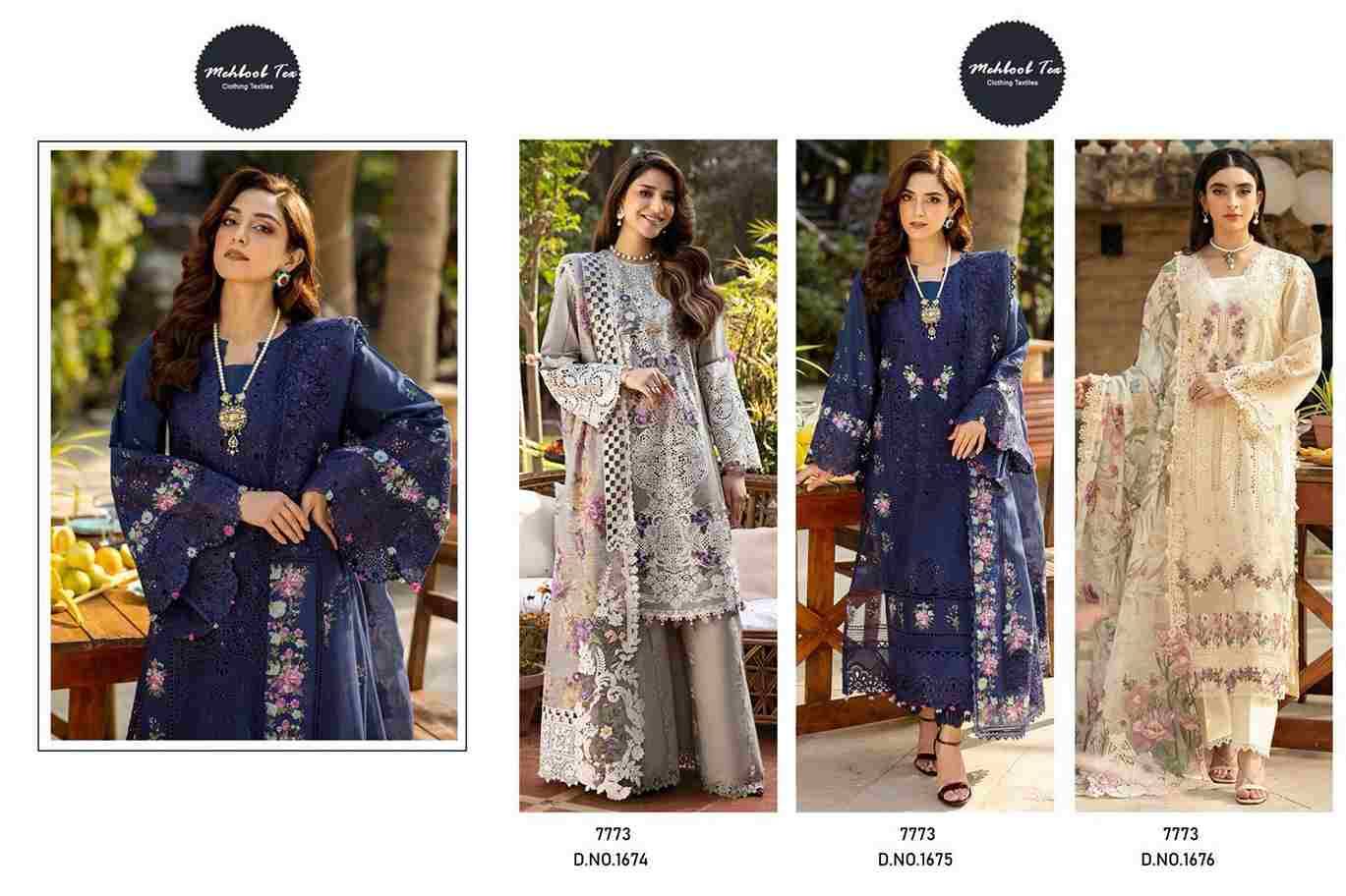 Ombre Premium Vol-2 By Mehboob Tex 1674 To 1676 Series Designer Pakistani Suits Collection Beautiful Stylish Fancy Colorful Party Wear & Ethnic Wear Pure Viscose With Pure Cotton With Embroidery Dresses At Wholesale Price