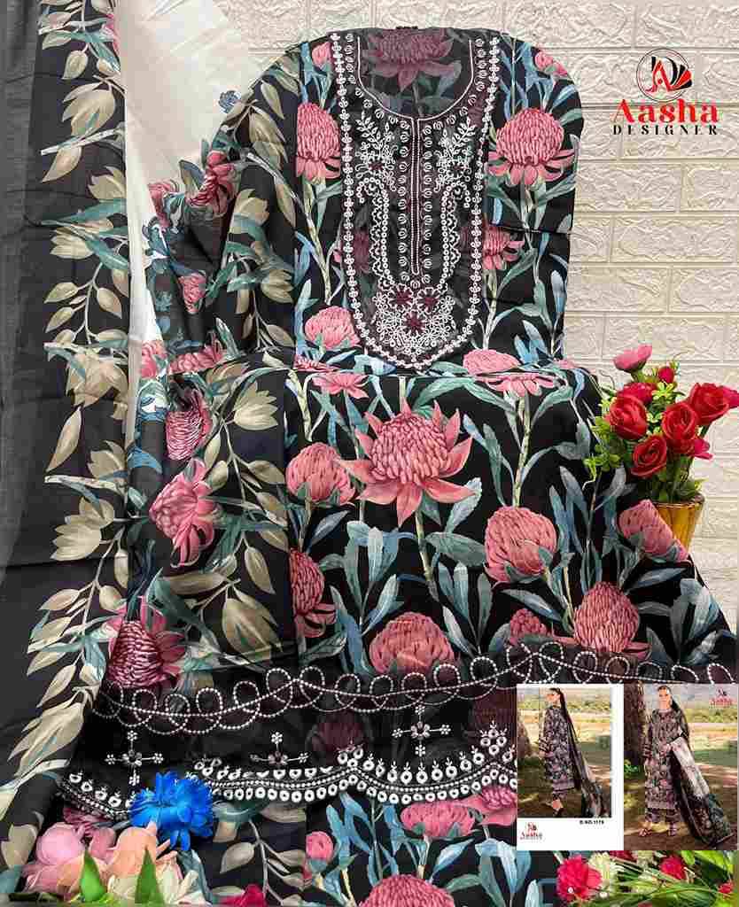 Aasha 1175 Colours By Aasha Designer 1175-A To 1175-B Series Pakistani Suits Beautiful Fancy Colorful Stylish Party Wear & Occasional Wear Pure Cotton Embroidery Dresses At Wholesale Price