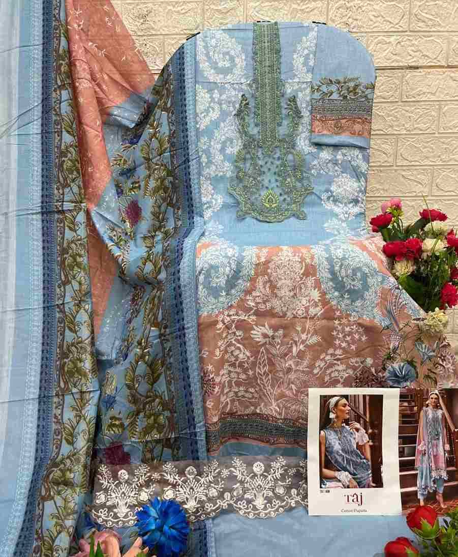Taj Hit Design 608 By Taj Creation Beautiful Pakistani Suits Colorful Stylish Fancy Casual Wear & Ethnic Wear Pure Cotton Print With Embroidered Dresses At Wholesale Price