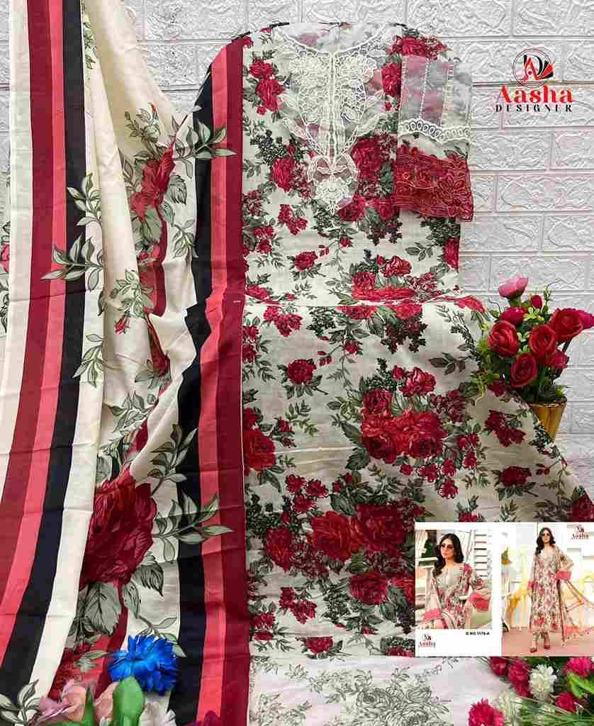 Aasha 1178 Colours By Aasha Designer 1178-A To 1178-B Series Pakistani Suits Beautiful Fancy Colorful Stylish Party Wear & Occasional Wear Pure Cotton Embroidery Dresses At Wholesale Price