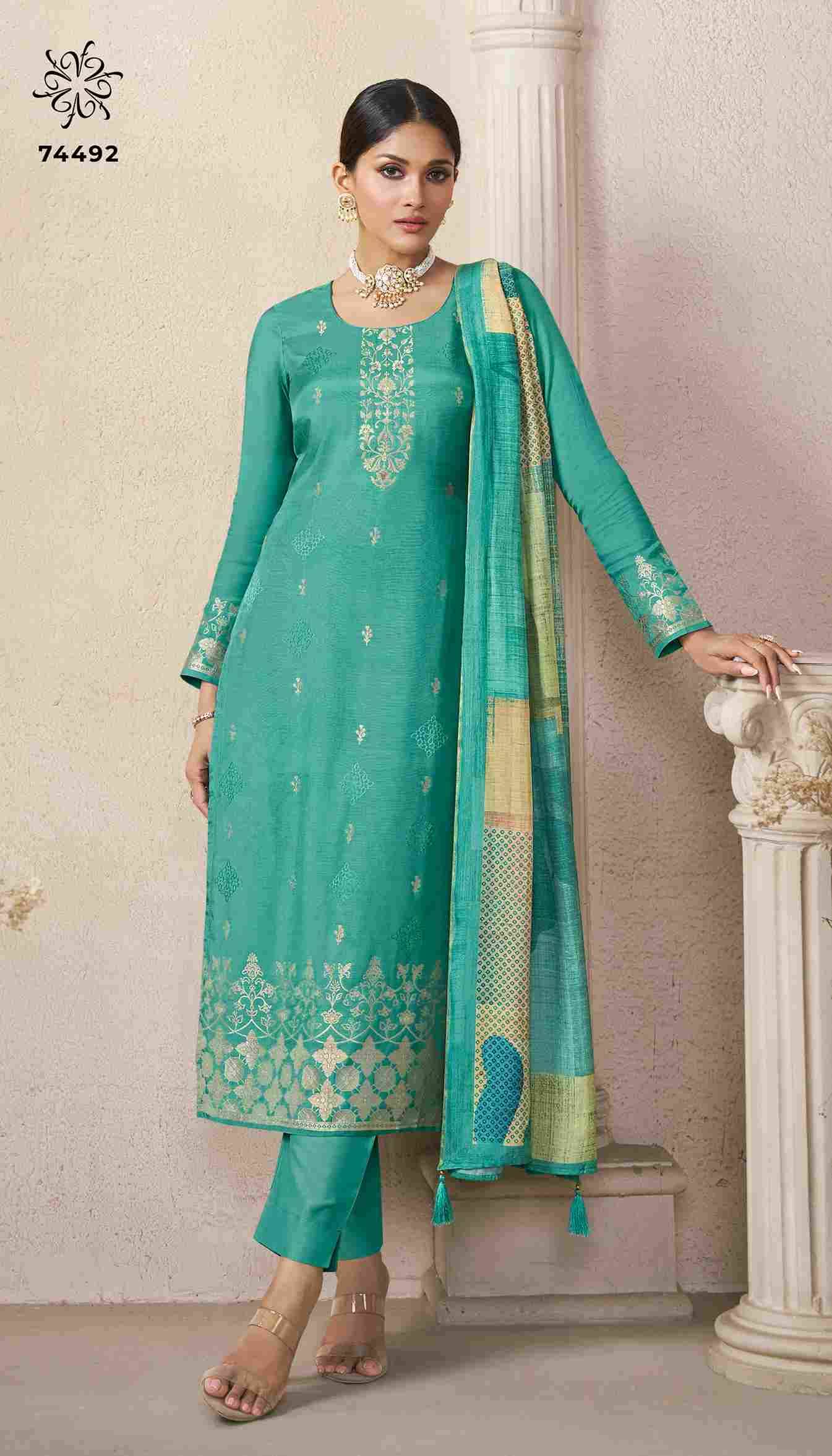 Navya By Vinay Fashion 74491 To 74494 Series Designer Festive Suits Collection Beautiful Stylish Fancy Colorful Party Wear & Occasional Wear Muslin Embroidered Dresses At Wholesale Price