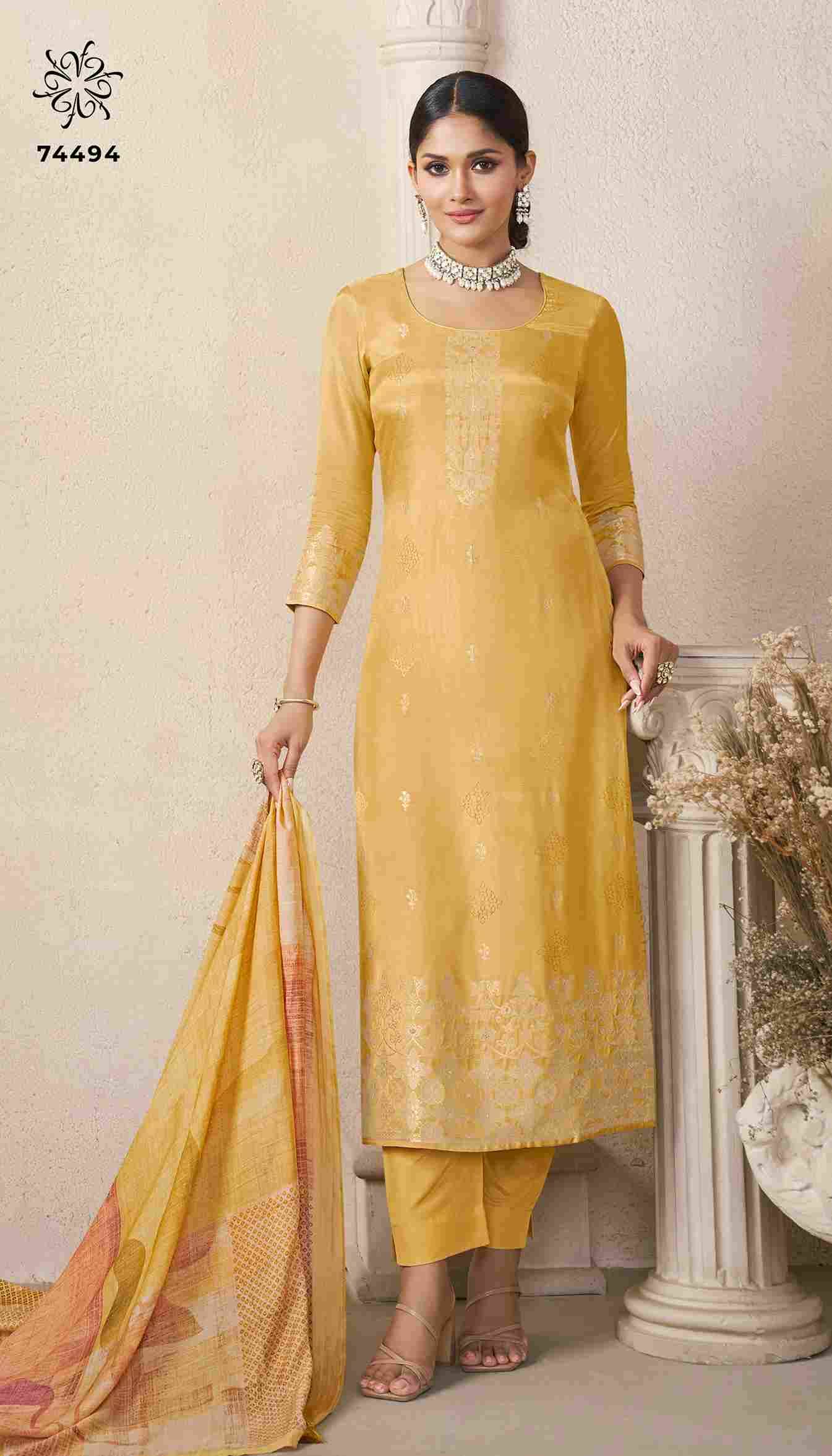 Navya By Vinay Fashion 74491 To 74494 Series Designer Festive Suits Collection Beautiful Stylish Fancy Colorful Party Wear & Occasional Wear Muslin Embroidered Dresses At Wholesale Price