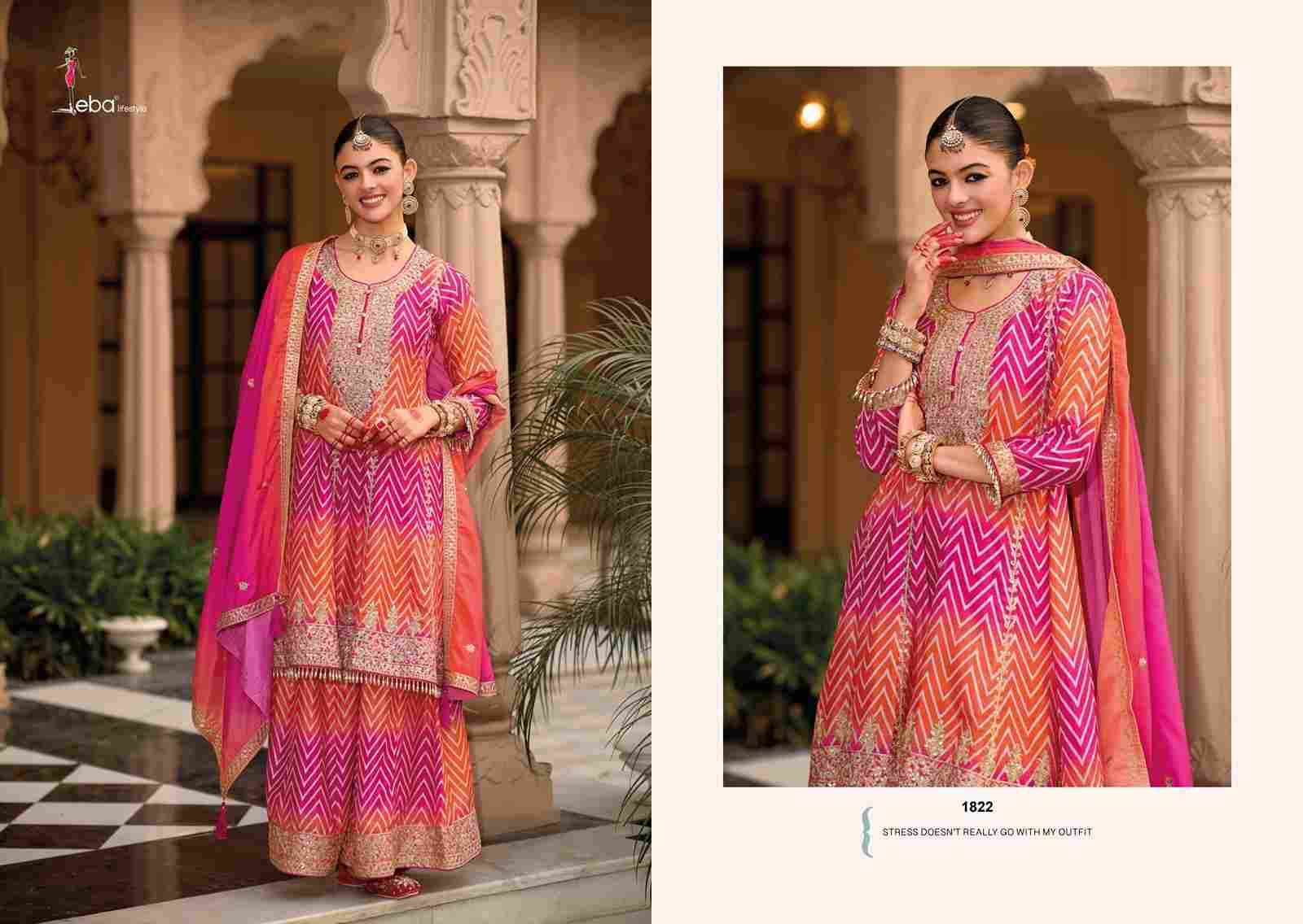 Lehar By Eba Lifestyle 1822 To 1823 Series Designer Sharara Suits Collection Beautiful Stylish Fancy Colorful Party Wear & Occasional Wear Heavy Chinnon Dresses At Wholesale Price