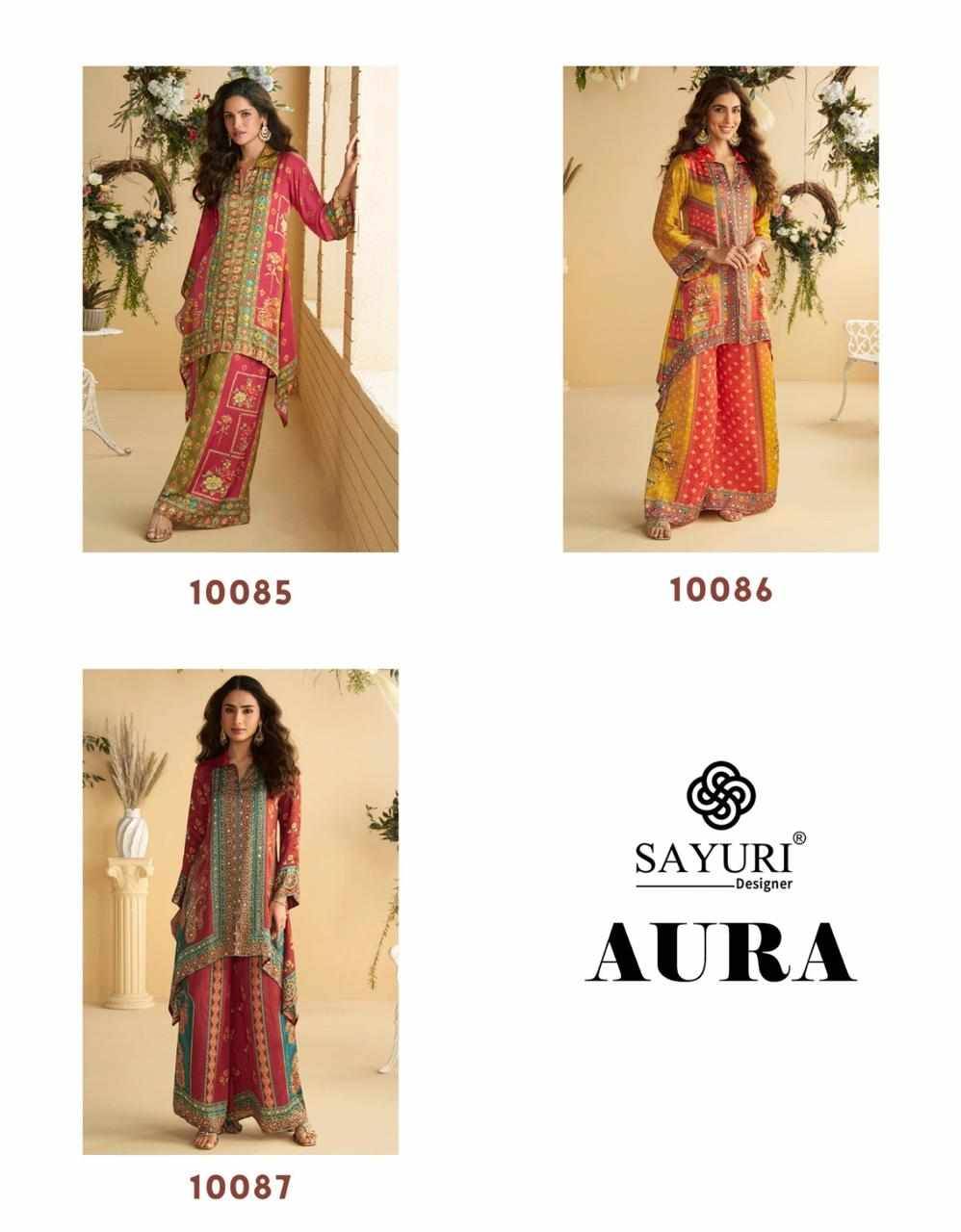 Aura By Sayuri 10085 To 10087 Series Designer Stylish Fancy Colorful Beautiful Party Wear & Ethnic Wear Collection Crepe Silk Co-Ord At Wholesale Price