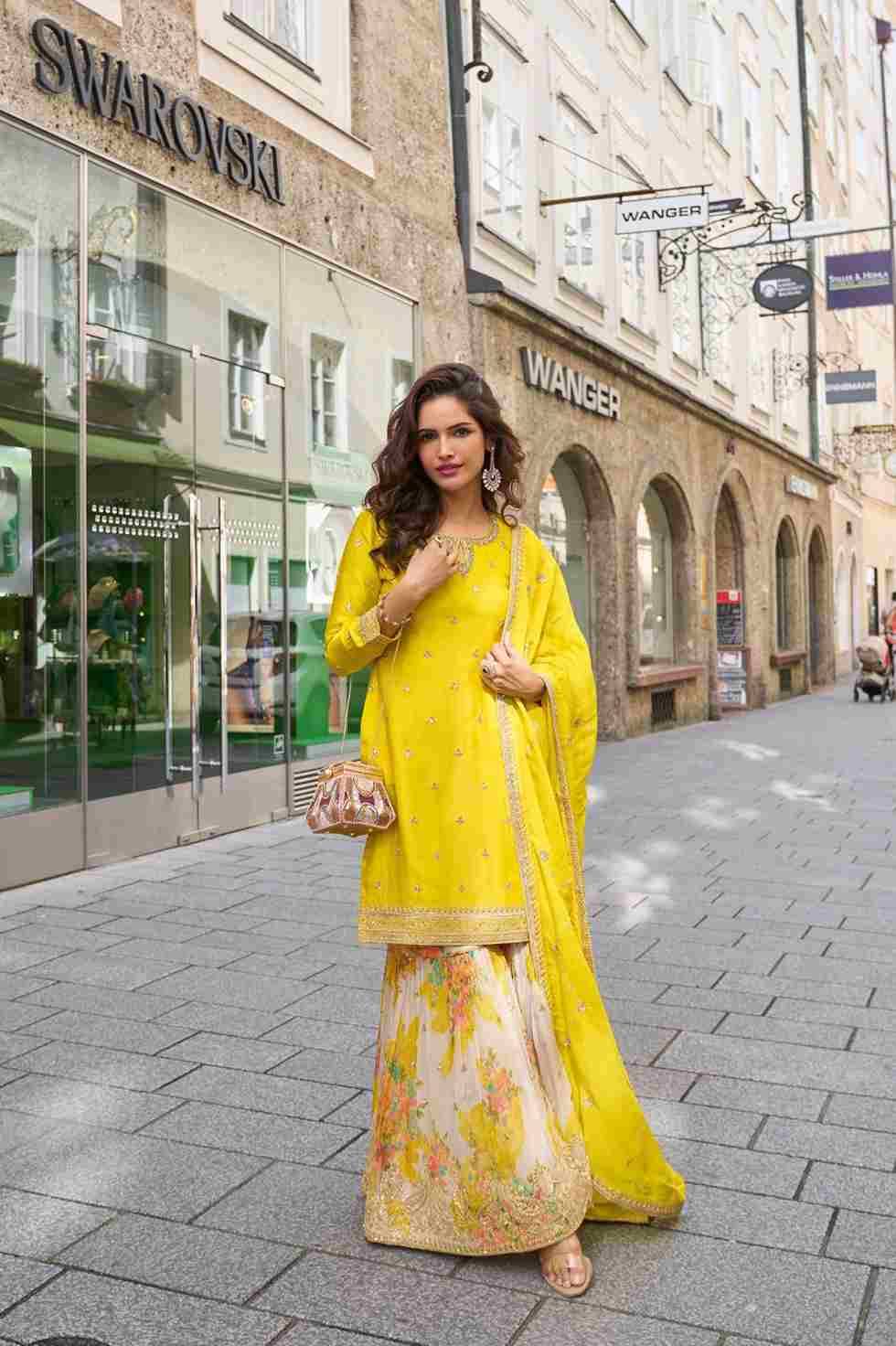 Rashmika By Gulkayra Designer 7580 To 7582 Series Designer Sharara Suits Collection Beautiful Stylish Fancy Colorful Party Wear & Occasional Wear Heavy Chinnon Dresses At Wholesale Price