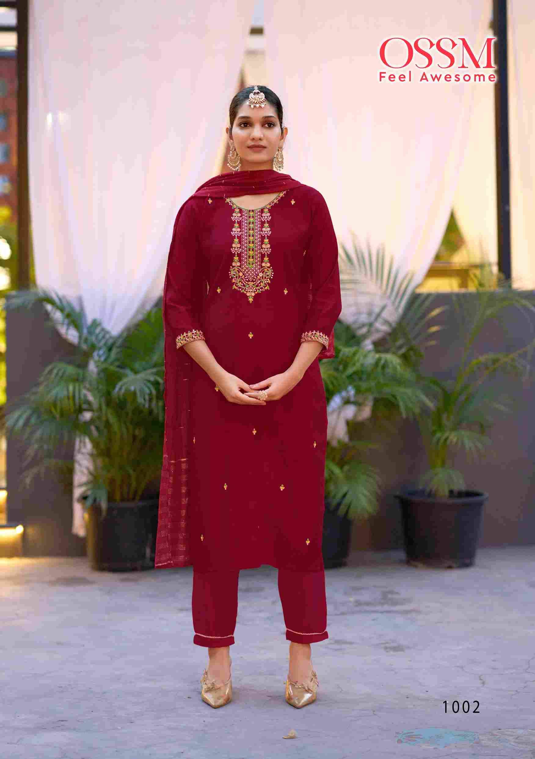 Gungun By Ossm 1001 To 1006 Series Designer Festive Suits Beautiful Fancy Stylish Colorful Party Wear & Occasional Wear Viscose Silk Embroidered Dresses At Wholesale Price