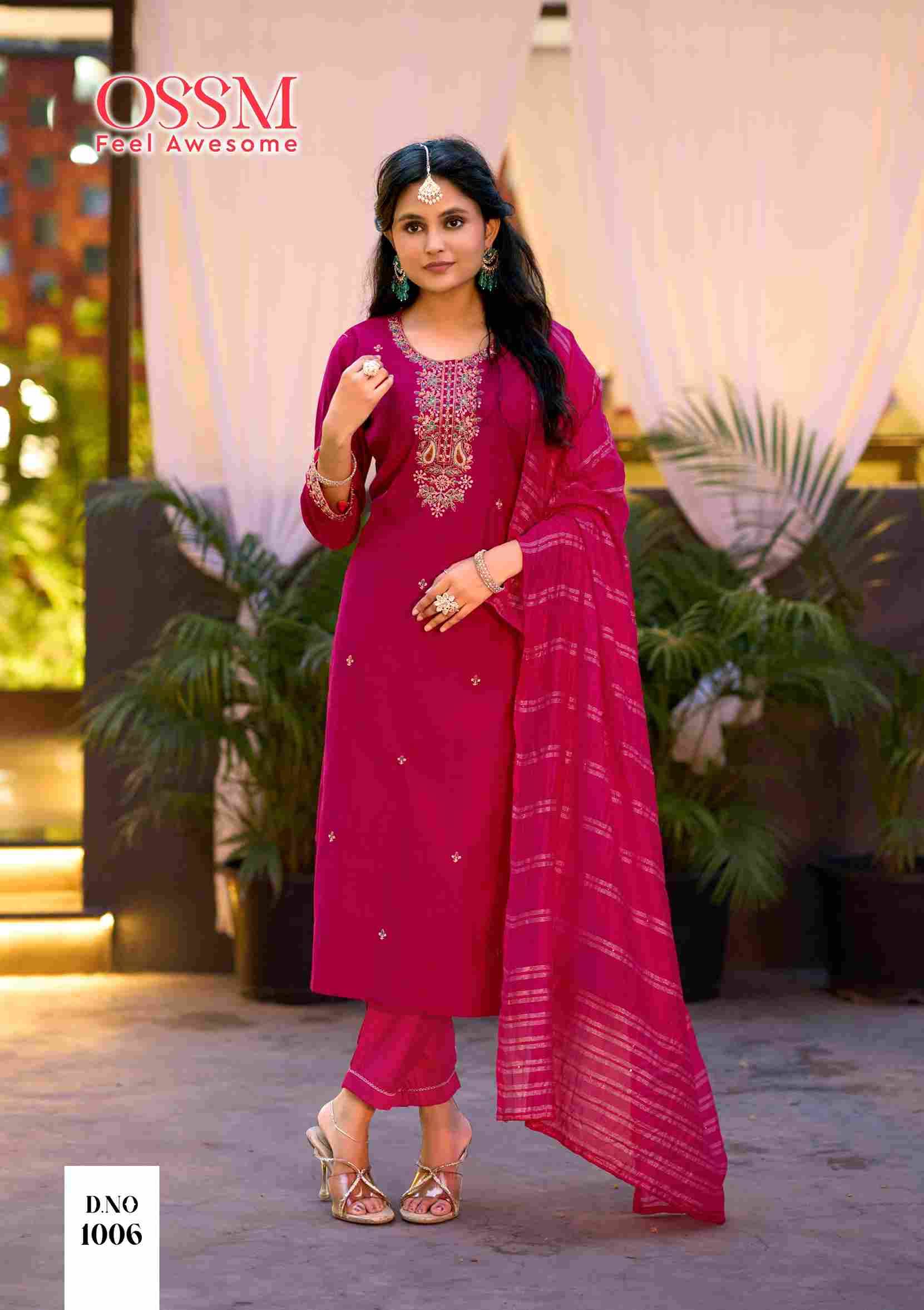 Gungun By Ossm 1001 To 1006 Series Designer Festive Suits Beautiful Fancy Stylish Colorful Party Wear & Occasional Wear Viscose Silk Embroidered Dresses At Wholesale Price