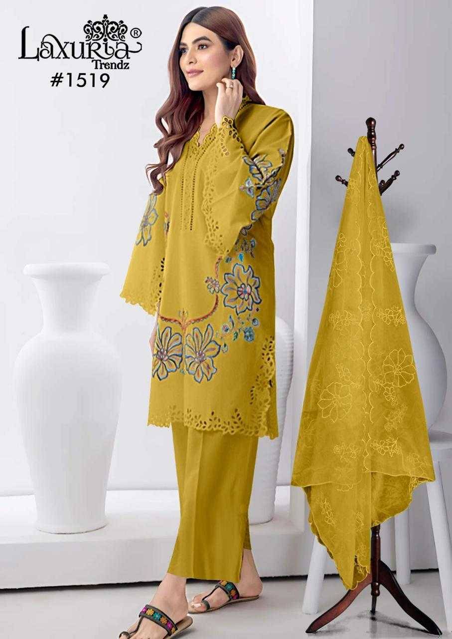 Luxuria Trendz 1519 Colours By Luxuria 1519-A To 1519-D Series Beautiful Pakistani Suits Colorful Stylish Fancy Casual Wear & Ethnic Wear Simmer Dresses At Wholesale Price