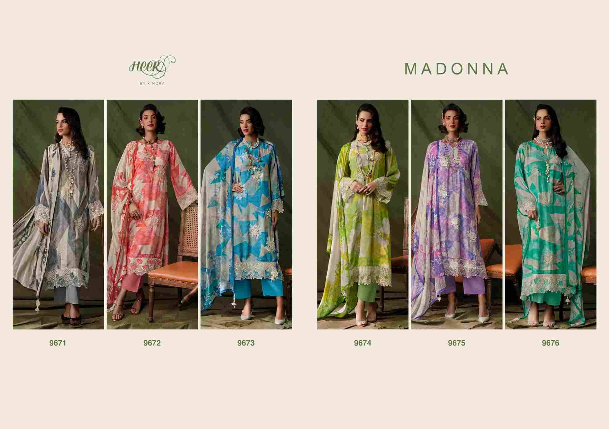 Madonna By Kimora Fashion 9671 To 9676 Series Designer Festive Suits Collection Beautiful Stylish Fancy Colorful Party Wear & Occasional Wear Pure Muslin Dresses At Wholesale Price