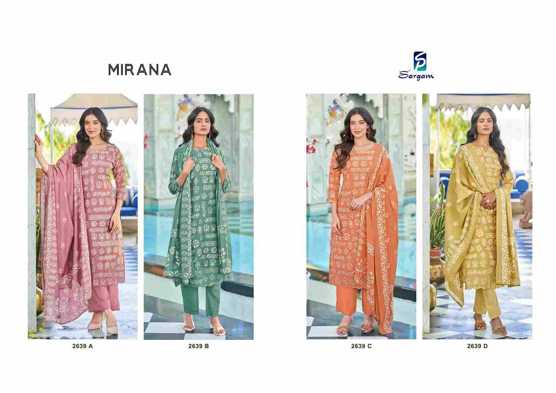 Mirana By Sargam Prints 2639-A To 2639-D Series Beautiful Festive Suits Stylish Fancy Colorful Casual Wear & Ethnic Wear Pure Viscose Muslin Print Dresses At Wholesale Price
