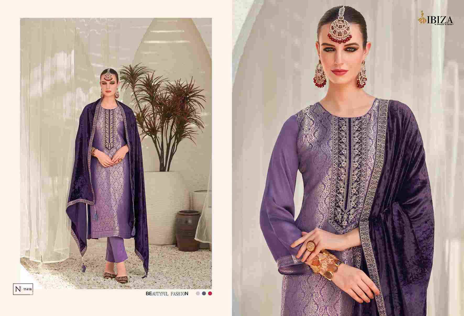 Sadgi Vol-3 By Ibiza 11411 To 11416 Series Designer Festive Suits Beautiful Fancy Stylish Colorful Party Wear & Occasional Wear Pure Silk Jacquard Dresses At Wholesale Price
