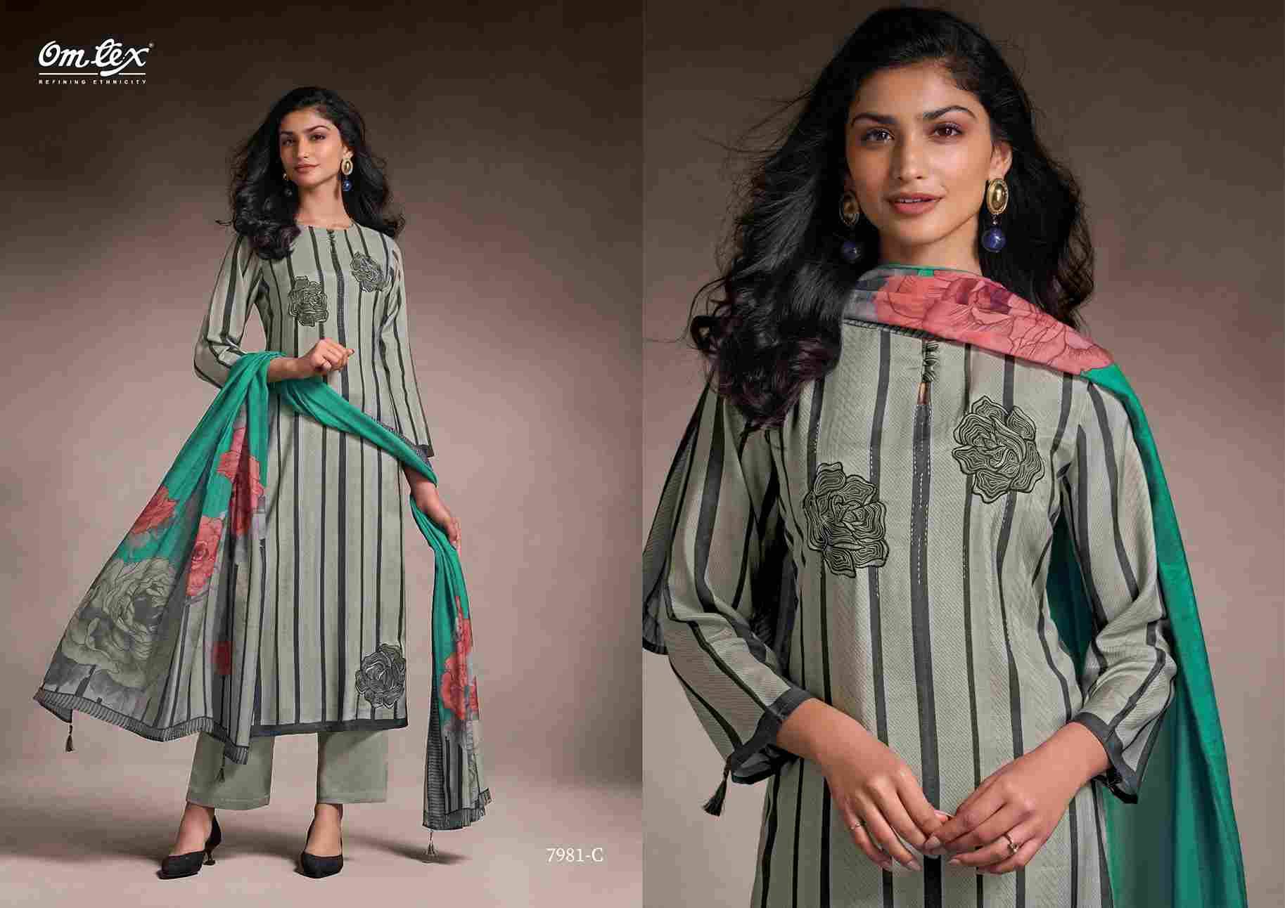 Zarvika By Om Tex 7981-A To 7981-C Series Beautiful Festive Suits Colorful Stylish Fancy Casual Wear & Ethnic Wear Silk Print With Work Dresses At Wholesale Price