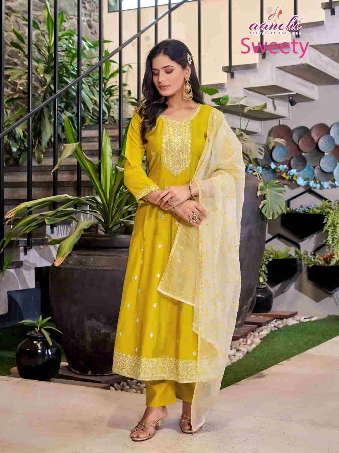 Sweety By Aanchi 1001 To 1003 Series Beautiful Festive Suits Colorful Stylish Fancy Casual Wear & Ethnic Wear Roman Silk Dresses At Wholesale Price