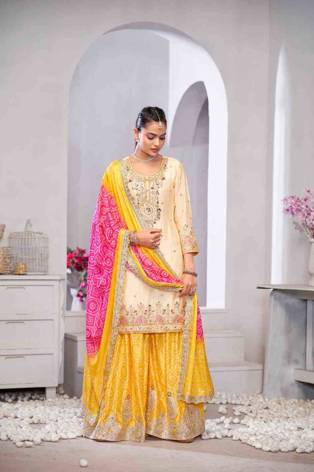 Suroor By Gulzar 2221 To 2223 Series Beautiful Sharara Suits Colorful Stylish Fancy Casual Wear & Ethnic Wear Chinnon Dresses At Wholesale Price
