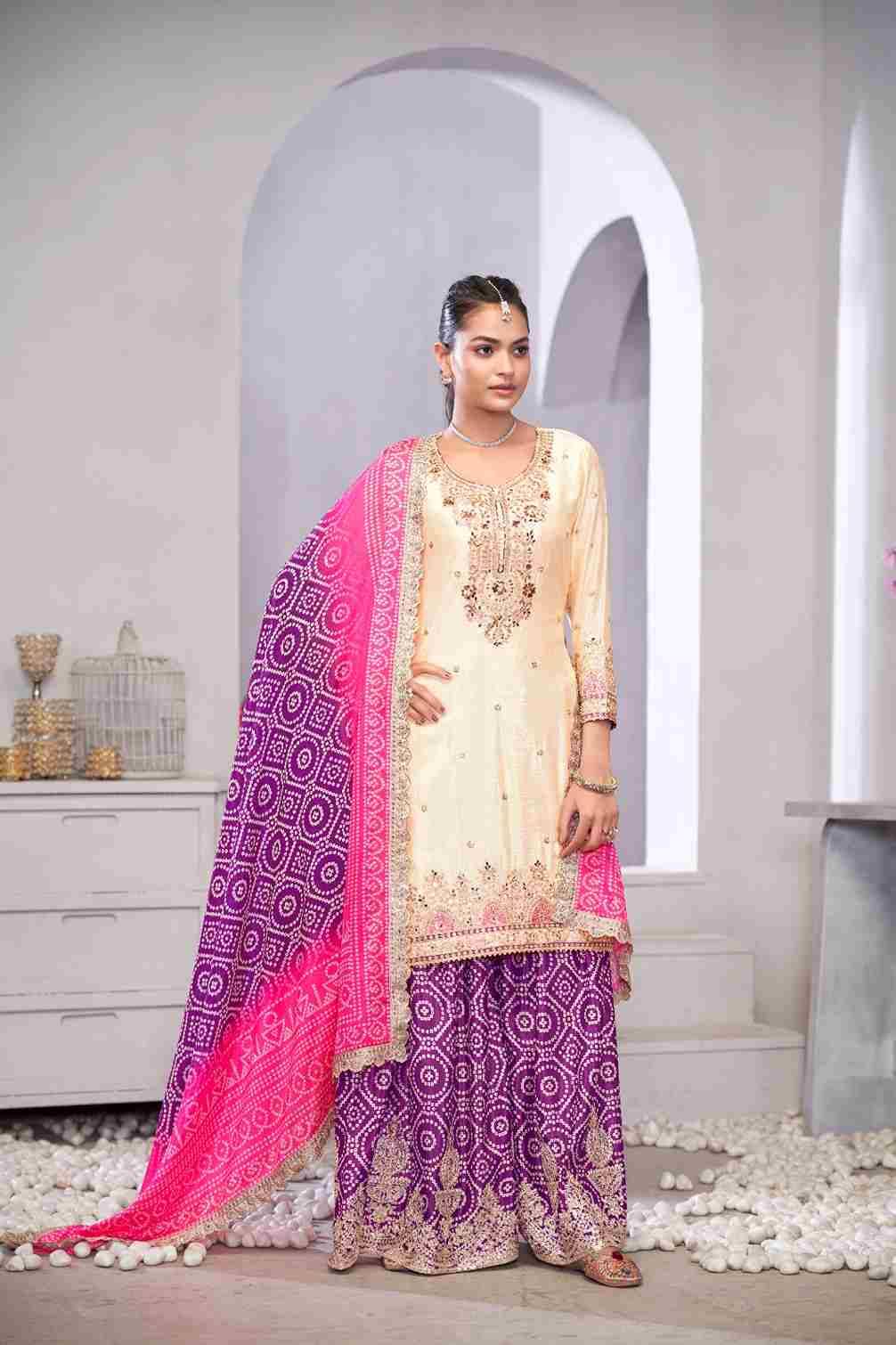 Suroor By Gulzar 2221 To 2223 Series Beautiful Sharara Suits Colorful Stylish Fancy Casual Wear & Ethnic Wear Chinnon Dresses At Wholesale Price