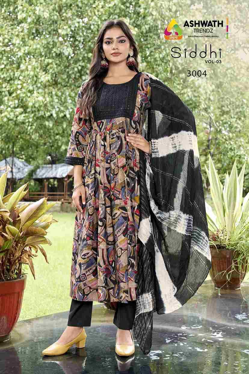 Siddhi Vol-3 By Ashwath Trendz Combo Set 3001 To 3006 Series Beautiful Festive Suits Colorful Stylish Fancy Casual Wear & Ethnic Wear Roman Foil Dresses At Wholesale Price