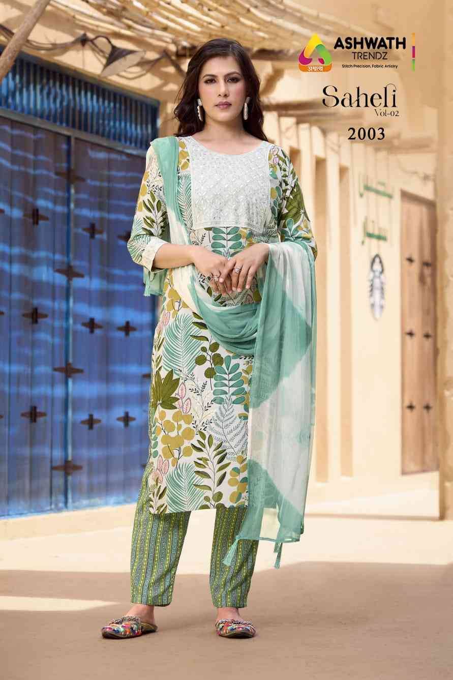 Saheli Vol-2 By Ashwath Trendz Combo Set 2001 To 2008 Series Beautiful Festive Suits Colorful Stylish Fancy Casual Wear & Ethnic Wear Rayon Foil Dresses At Wholesale Price