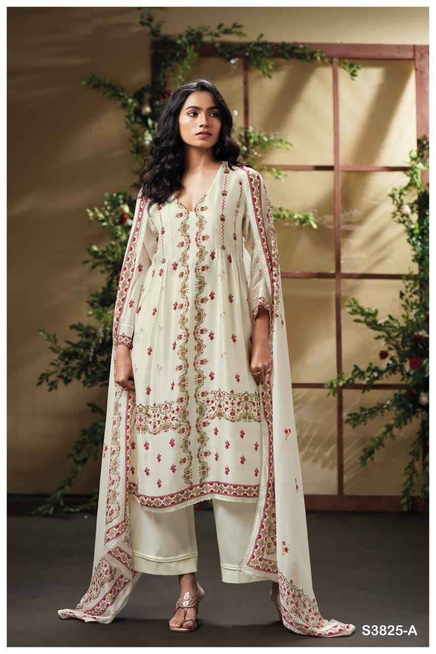 Melfey-3825 By Ganga Fashion 3825-A To 3825-D Series Beautiful Festive Suits Colorful Stylish Fancy Casual Wear & Ethnic Wear Pure Bemberg Silk Dresses At Wholesale Price
