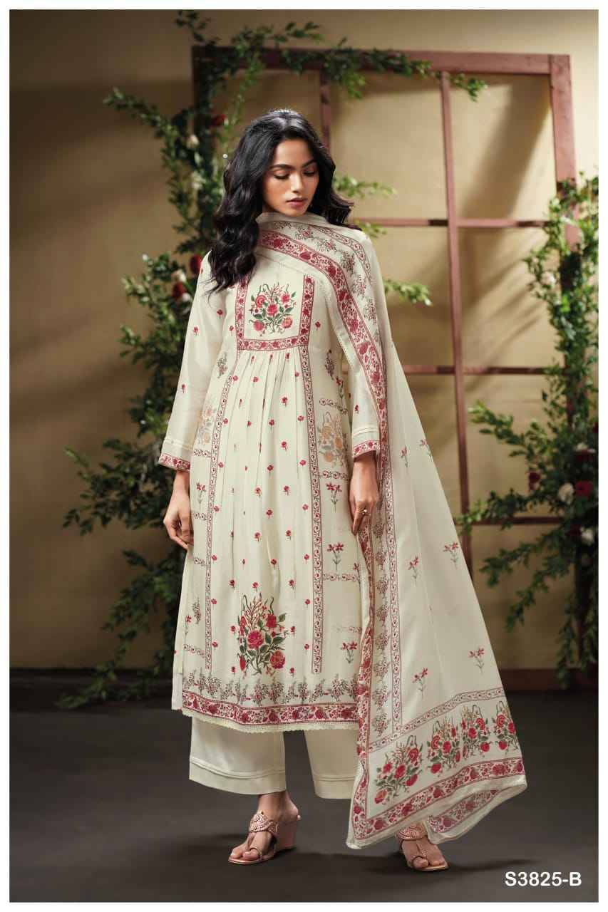 Melfey-3825 By Ganga Fashion 3825-A To 3825-D Series Beautiful Festive Suits Colorful Stylish Fancy Casual Wear & Ethnic Wear Pure Bemberg Silk Dresses At Wholesale Price