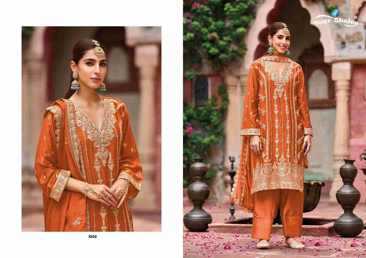 Farasi Silver By Your Choice 1001 To 1004 Series Designer Festive Suits Collection Beautiful Stylish Fancy Colorful Party Wear & Occasional Wear Chinnon Dresses At Wholesale Price