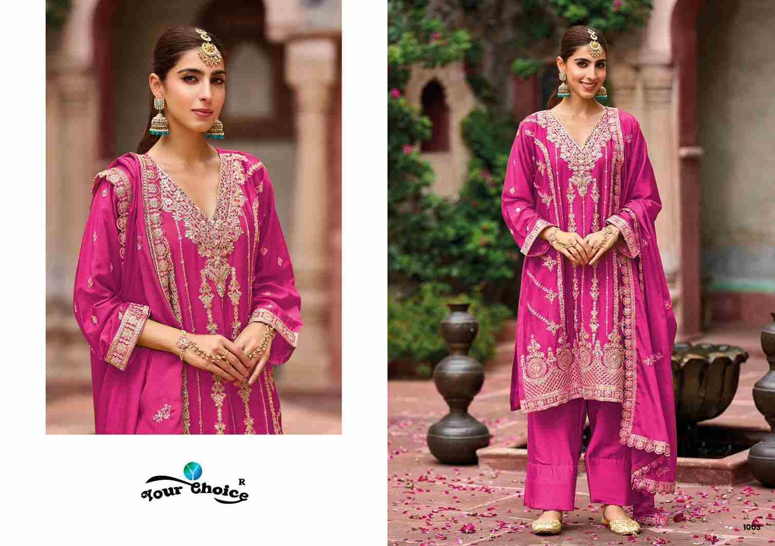 Farasi Silver By Your Choice 1001 To 1004 Series Designer Festive Suits Collection Beautiful Stylish Fancy Colorful Party Wear & Occasional Wear Chinnon Dresses At Wholesale Price