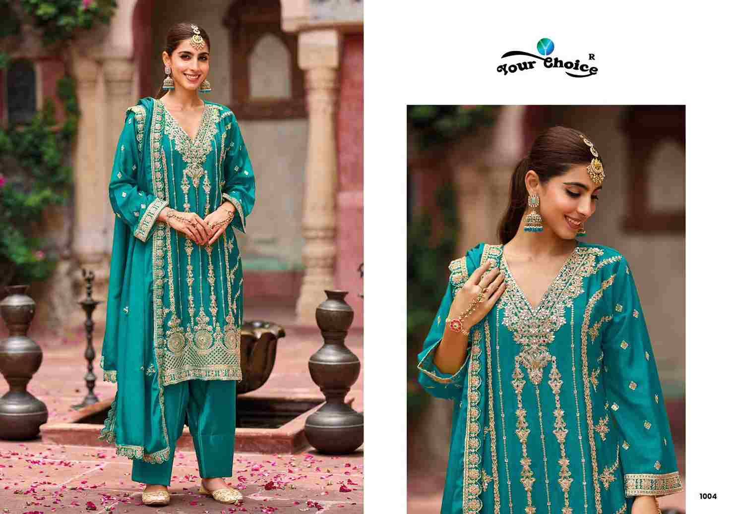 Farasi Silver By Your Choice 1001 To 1004 Series Designer Festive Suits Collection Beautiful Stylish Fancy Colorful Party Wear & Occasional Wear Chinnon Dresses At Wholesale Price