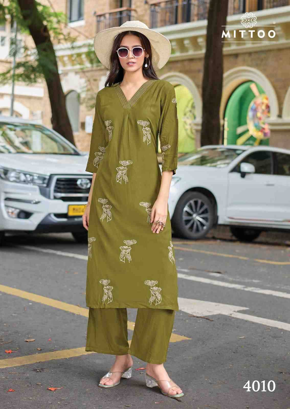 Albella Vol-2 By Mittoo 4007 To 4012 Series Designer Stylish Fancy Colorful Beautiful Party Wear & Ethnic Wear Collection Rayon Print Kurtis With Bottom At Wholesale Price