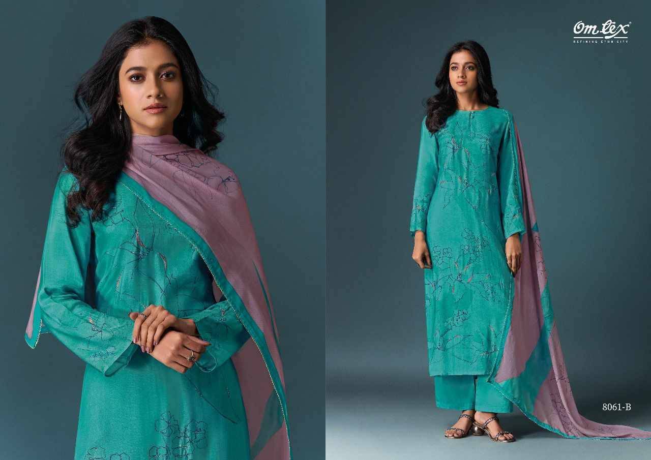 Riyanshi By Om Tex 8061-A To 8061-D Series Beautiful Festive Suits Colorful Stylish Fancy Casual Wear & Ethnic Wear Silk Print With Work Dresses At Wholesale Price
