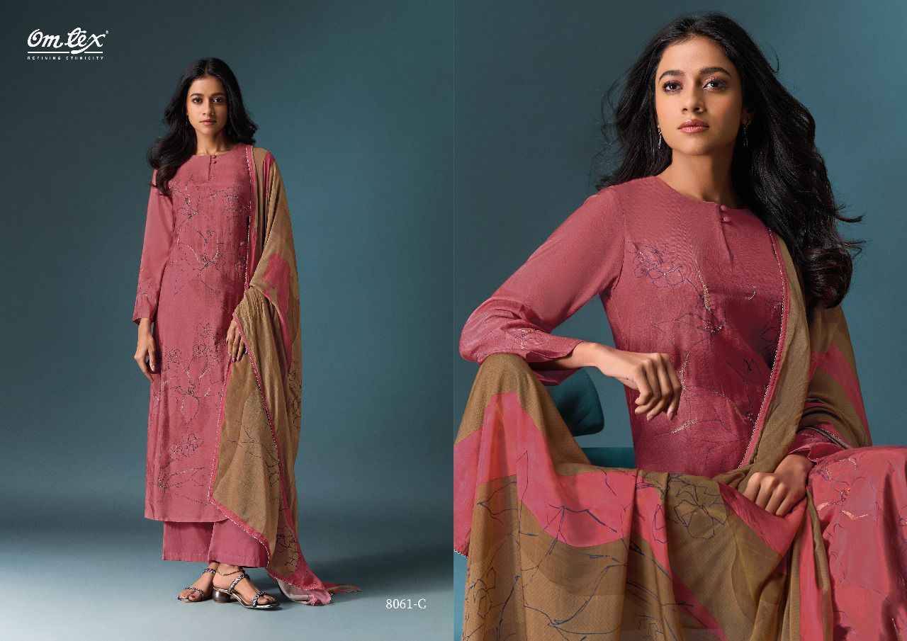 Riyanshi By Om Tex 8061-A To 8061-D Series Beautiful Festive Suits Colorful Stylish Fancy Casual Wear & Ethnic Wear Silk Print With Work Dresses At Wholesale Price