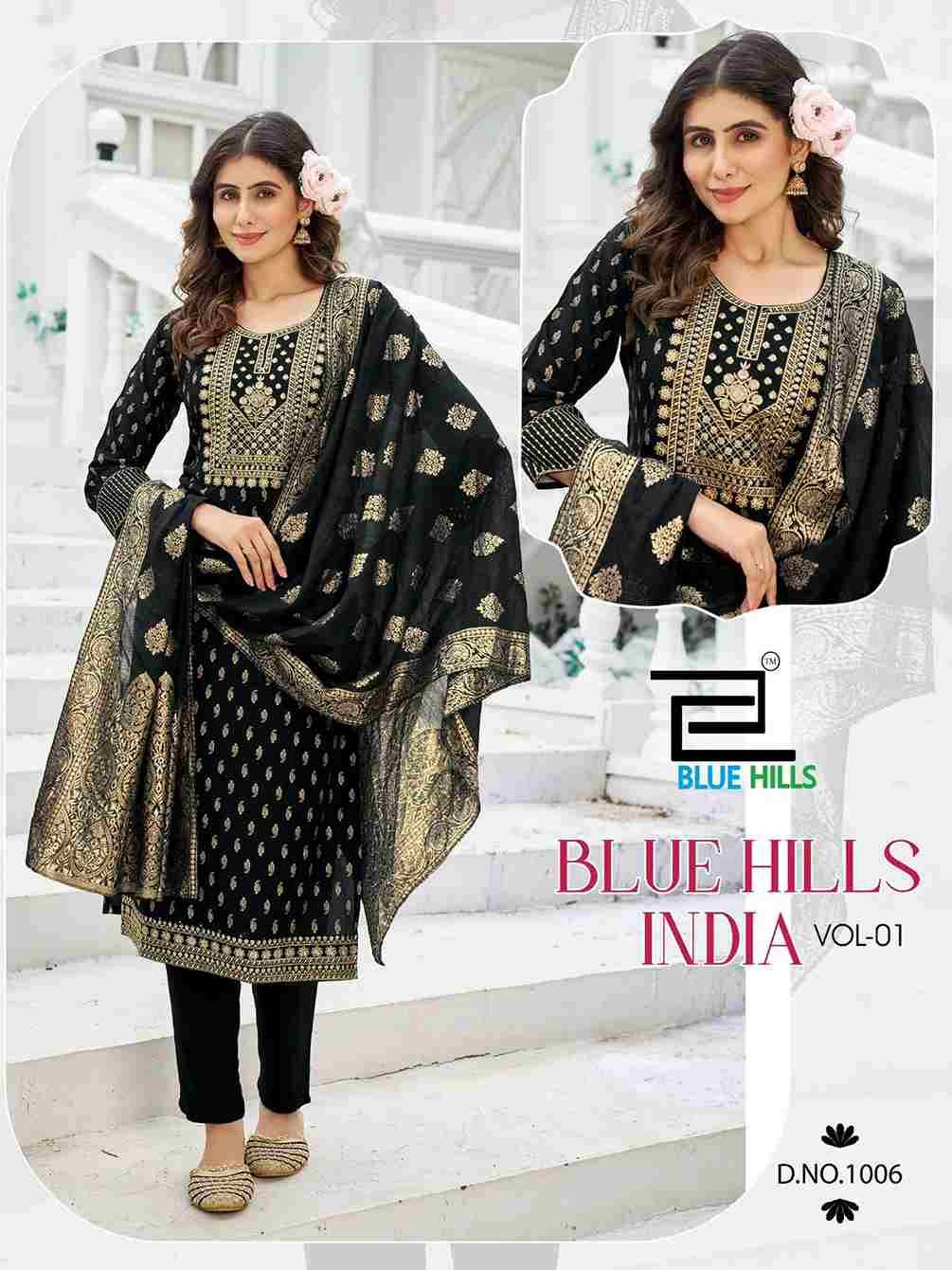 Blue Hills India Vol-1 By Blue Hills 1001 To 1006 Series Beautiful Festive Suits Stylish Fancy Colorful Casual Wear & Ethnic Wear Rayon Foil Dresses At Wholesale Price