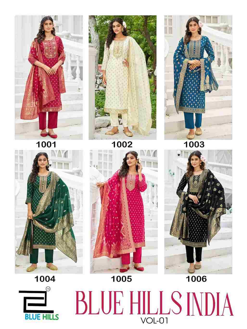 Blue Hills India Vol-1 By Blue Hills 1001 To 1006 Series Beautiful Festive Suits Stylish Fancy Colorful Casual Wear & Ethnic Wear Rayon Foil Dresses At Wholesale Price