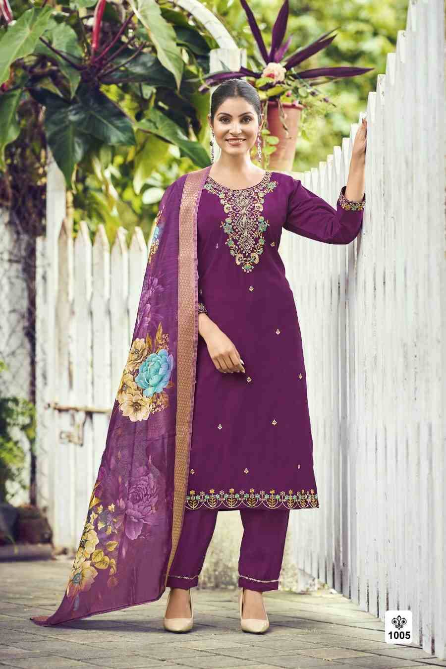 Meher By Ossm 1001 To 1006 Series Designer Festive Suits Beautiful Fancy Stylish Colorful Party Wear & Occasional Wear Viscose Silk Embroidered Dresses At Wholesale Price