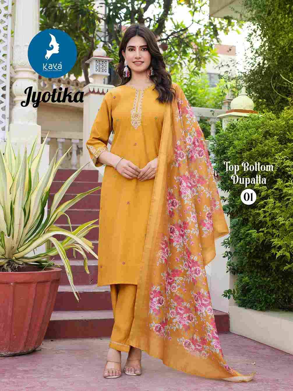 Jyotika By Kaya 01 To 06 Series Beautiful Stylish Festive Suits Fancy Colorful Casual Wear & Ethnic Wear & Ready To Wear Vertican Silk Dresses At Wholesale Price